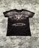 Y2K Tshirt American Retro Gothic Skull Pattern for Men Women Hip Hop Round Neck Oversized Shortsleeved Streetwear Tops 240420