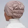Hijabs Novo modal macio de chapéu de turbante muçulmano amarrar algodão hijab taps islâmico subdcarf bonnet Índia chapéu feminino turbante mujer d240425