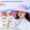 Accessoires Enfants Chapeaux de seau d'été Uv Protection extérieure Place Sun Sun Hat Boy Girl Cap volet Ajustement Cap