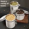 Contenitori di stoccaggio per alimentari 1,2L/1.5L Acciaio inossidabile Coffee Airtight Coffee Bean TEA SUCCHENTE Cucina Organizzatore di stoccaggio degli alimenti H240425