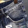 Jeans pour hommes graffiti la mode peinture en aérosol de trou de trou de trou de trou de la personnalité hip-hop streetwear masculin slim