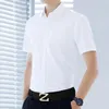 Camicie da uomo camicie per ufficio blu formale formale maschio manica corta uomo di moda 2024 con maniche in stile coreano in i