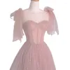 Vestidos de festa Vestido de noite sexy sem alças mulheres verão 2024 lantejoulas STAR TULLE TULLE LIMPO LIMPENDO GONWS