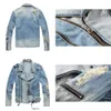 Ad alta individualità strada inverno inverno uomini denim maschi in stile europeo e americano Slimt Light Blue Giacca 201119