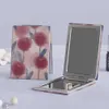 Mirrors 1pc Rectangular Folding Double-Sided Mirror Retro Abstract Water Grain Makeup Mirror Girls Portable Can Make Up Small Mirror