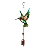 Decorative Figurines 1pc 3D Hummingbird Wind Chimes Hanging Metal Ornaments Outdoor Garden Decoration Gifts Home Creative