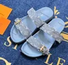 Größe 35-45 BOM DIA SLIDE Luxus Mann Designer Sandalen Frauen Pantoffeln Sommerflats Plattform-Pantoffeln