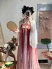 Bühnenbekleidung alte traditionelle chinesische Frauen elegante Hanfu -Kleiderfee Feenstickstätte Bühnenbühne Folk Tanzkostüm Retro Song Dynasty D240425