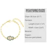 Bracelets de liaison 2024 Design Crystal Géométrique pour les femmes Girls Gold Color Micro Pave CZ Oval Heart Star Wristband Bijoux Party