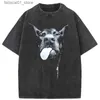 Camisetas para hombres Mens Gótica Camiseta con estampado para perros Hip Hop Street Clothing Punk Summer Vintage Lave Vintage Extra Top Top Clothingq240425
