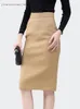 Skirts Fashion Ladies Spring Summer Jacquard Velvet Pencil Skirt High Waist Slim Back Slit Midi Elegant Sexy Office Bottoms