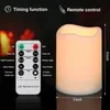 9 PCS Flameless LED Candles Timed Remote Control Sleep Candle Battery Operated Year Home Decoration cylindrical Night Light 240417