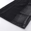 Jeans masculin vintage lâche cargo noir pantalon de denim baggy noir