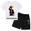 T-shirts Luffy T-Shirt One Pieces Short Sleeve Shorts set Summer trend Boys trend short sleeve shorts Tee Tops 12YsL2404