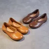 Vrouwen allemaal cowhide casual 2024 lente nieuwe dames zachte zolen anti-slip flats moederhuis schoenen echt leer