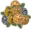 Decoração de festa 8pcs 18 polegadas estampas de animais Balões de folha de giraffe tigre zebra leopard helium air globos wlid um chá de bebê infantil no 1º aniversário