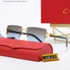 Солнцезащитные очки дизайнерская мода 2024 Мужские глазные очки заводские очки персиковой линзы без скольжения нос отдых с двойным металлическим лучом. Случайные очки для отдыха Q240425