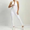 Women's Jumpsuits Rompers Sexy Hollow Backless Scrunch Sports jumpsuit with Elevated Hips Womens Gym Set Integrated Sports Suit without Zipper Fitness Set Y240425