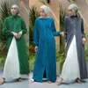 Ethnische kleding Arabische Maleis Indonesië Abaya -shirtjurk voor vrouwen Dubai Turkije Kaftan Moslim Cardigan Button Abayas Femme Caftan -kleding