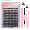 False Eyelashes 144 eyelashes cluster eyelash bonding and sealing makeup tool DIY eyelash extension kit for eyelash adhesive accessories Q240425