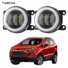 Eemrke ledde Fog Lights Assembly 30W/ 40W för Ford EcoSport B515 2013 2014 2015 2016 med Clear Lens Angel Eyes Drl Daytime Running Lights 12V PTF -biltillbehör