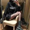 Sexy Socken Europäische amerikanische Mond Print Seidenstrümpfe weiblich Online -Influencer Ins Trendy Long Socken Schwarze Frühlings- und Herbstpfanne