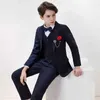 Abito per bambini pantaloni giubbotti per giubbotti per festa del pianoforte 3 pezzi di smoking abito da smoking per ragazzi abiti da ballo adolescente per bambini