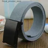 Belts Fashionable new unisex Trousers with canvas and metal buckle mens jeans with candy color top 120cm luxury belt Q240425