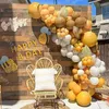 Party Decoration 97 ste Bee Day Balloons Arch Kit Mustard Yellow Sand White Ballon Garland Baby Shower Birthday Baptism Decor Supplies