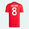2024 2025 Wales soccer jerseys JAMES BALE 24 25 Welsh football shirts JOHNSON N.WILLIAMS RODON T.ROBERTS CABANGO LEVITT MOORE THOMAS Men kids kit jersey