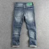 Jeans maschile 2024 ricamato blu slim fit piccoli pantaloni elastici e comodi giovani 151