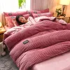 Ställer in vinter tjock fast färg sammet täcke täcke värme sängkläder set dubbel mjuk quilt cover twin drottning king comforter cover 220*240