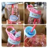 480 ml Kids Sippy Cup Water Flessen Creatieve cartoonvoedingsbekers met rietjes en deksels Morsbestendig draagbare peuters Drinkware 240418