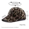 Ny Leopard Print Vintage Washed Cotton Baseball Cap Women Hip Hop Ponytail Messy Buns Outdoor Sport Hats Accessories