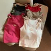 Tanques de cinta de trabalho de designer mulheres Camis com almofadas de peito vestindo top para tanques de mulheres emagrece