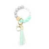 Party Favor Sile Keychains Tassel Wood Beads Bracelet Keyring Pendant For Women Accessories Supplies Drop Delivery Home Garden Festive Otv7T