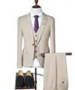 Mäns kostymer Mens Slim Fit Gray/White/Champagne Three Piecessuit Business Groom Jacket Tuxedos för bröllopskväll (Blazer Vest Pants)