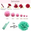 Dekorativa blommor 100 st 8 "(20 cm) Pom Poms Ball Tissue Paper Flower Balls 30 färger tillgängliga bröllop Woodland Party Decorations