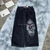 Herr JNCO överdimensionerad fickan retro lastgata punk jeans y2k herrar hip hop wide ben golvlängd denim byxor streetwear 231115