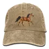 Ball Caps 3D Horse Denim Hat Adjustable Unisex Tactical Baseball