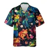 Casual shirts voor heren bloemen kikker 3d bedrukt voor mannen kleding Harajuku Fashion Hawaiiaanse bloemdier grafisch strand shirt vrouwen y2k blouses