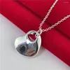 Anhänger Saiye 925 Sterling Silber Sod Heart Glatte Anhänger Halskette Kette für Frau Mann Hochzeit Verlobungsfeier Charme Schmuck Schmuck