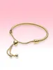 Bracelet à chaîne plaque à or jaune Bracelet Chaîne à main Taille réglable pour 925 bracelets en charme en argent avec box 2655183 d'origine