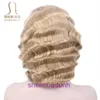 Designer high-quality wigs hair for women Wig Water Wave Pattern Golden Hair Light Gold Shenzhen Hand Push Full Head