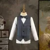 Pakken jongens luxueuze geruit jasje vest broek 3 stks trouwpak kinderen verjaardagskleding kinderen viooldansshow Performence Tuxedo Dress