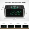 Clocks Alarm Clock Radio with 10W Wireless Charging SnoozeBluetooth Dual Alarm 1.4'' LED Display Dimmer USB Charging Clock for Bedside