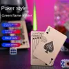 Durable Using Low Price Windproof Refillable Butane Custom Green Flame Ace Card Poker Shape Jet Torch Lighters