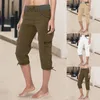 Shorts High Tailled Cargo Pants voor dames Zomer Casual katoen en linnen los dunne brede pijpen Slim Fit vrouwelijke broek