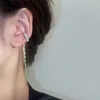 Charm Korean Fashion Циркон сияет C форма длинная кисточка для ушной манжеты без пирсинговых серьгов Женский дизайн простые ушные засоры украшения