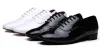 Boots Basic Men's Ballroom Latin Tango Dance Chaussures à talon bas Laceup blanc noir en cuir noir salsa chaussures de danse plus taille de sport